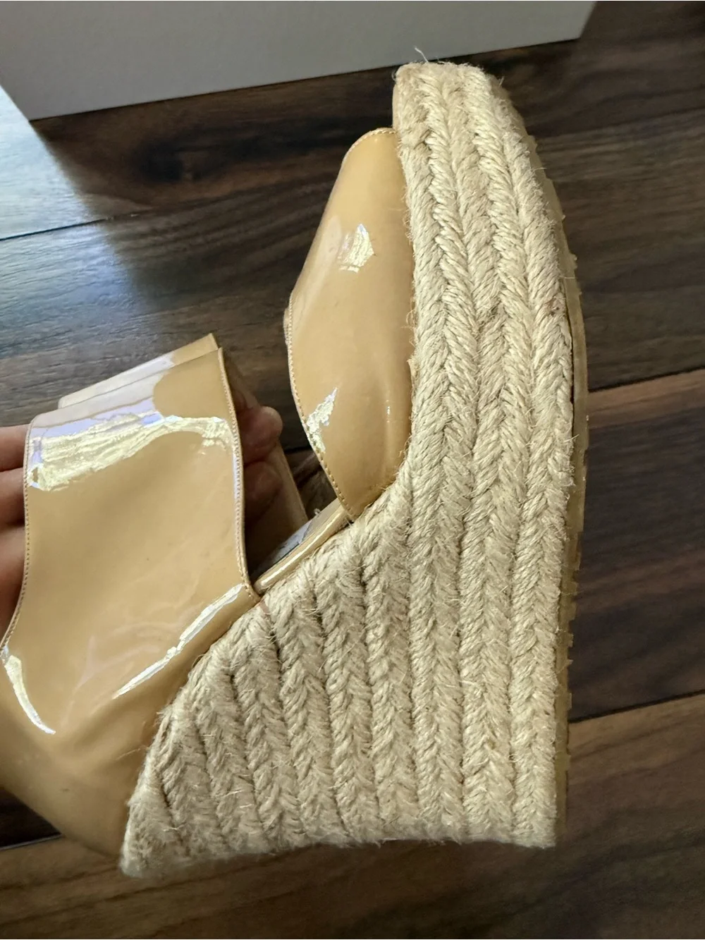 Jimmy Choo Patriot Patent Leather Espadrille Wedges
